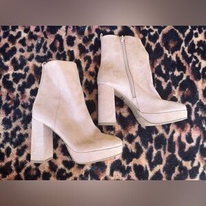 Light pink suede heels